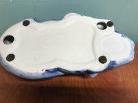 a** Cat Figurine Ombre Blue Porcelain Decor
