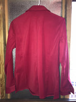 Womens Small PETITE SOPHISTICATE Red Jacket Button Down Faux Suede