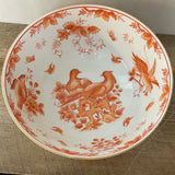 + Vintage Hand Painted LJ Japan Porcelain Bowl Birds Orange #3978-RC Decor