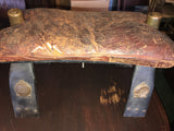 *Parts for Vintage Egyptian Wood & Brass Camel Saddle Footstool Leather Cushion