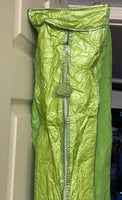 Vintage Vinyl Lime Green 2 Hanger Framed Dress Garment Bag Closet Storage Dust Cover