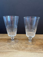 a** Set/2 Pair Clear Crystal Cut Glass Stemmed Wine Champagne Sorbet Dessert 6” H