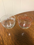 a** Pair Set/2 Clear Glass Etched Holiday Christmas Dip Candy Bowls