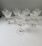 a** Vintage Set/11 Crystal Wine Glasses Vertical and Diamond Cut Pattern 3 Sizes