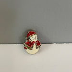 €€ Vintage Snowman Charm Pendant with Red Crystal