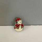 *Vintage Snowman Charm Pendant with Red Crystal