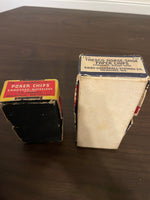 Vintage 200 Ct. Thesco Horse-Shoe & V-B 4 Suits Paper 1.5” Poker Chips Embossed Double Sided