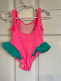 Baby Girl Toddler 18 Months Summer Spring Pink  & Green One Piece Swimsuit