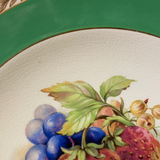Vintage Gold Gilt Edge Green DUCAL Decorator Dinner Plate 9” Fruits
