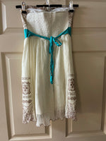 Womens Juniors FLYING TOMATO Ivory Lace Sleeveless Juliet Sun Dress Small