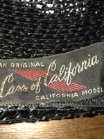 a** Vintage Womens CASS BY CALIFORNIA Hat Black Buckle Retired
