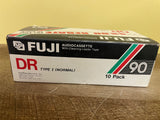 + New Set/10 Fuji DR 90 Minute Audio Cassette Tapes Blank Unused