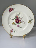 <€€ Vintage Crown Staffordshire Fine Bone China England 8.5” Decorative Plate Purple Flowers