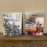 a* Lot/2 SOCOM4 and Medal of Honor WARFIGHTER Sony PS3 PlayStation 3 Cases Manuals