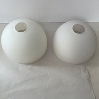 ~ Vintage Set/8 Frosted White Round Glass Globes for Ceiling Mount Lighting