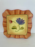 €€ Pfaltzgraff NAPOLI Hand Painted Stoneware - 8.5” Square Trivet Plate