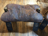 *Parts for Vintage Egyptian Wood & Brass Camel Saddle Footstool Leather Cushion