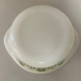 a** Vintage GLASBAKE Casserole Dish J2600 1½ QT Green Daisy Milk Glass