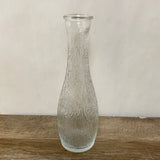 a** FTD Glass 9.25” Bud Vase Ribbed Tree Bark Design Decor