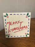 a** Merry Christmas 6” Tile Tabletop Decor K’s Collection Holiday Wall Trivet