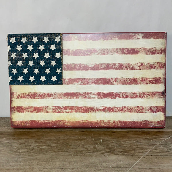 AMERICANA USA FLAG 15.75” Wood Pallet SIGN Decor Wreath Patriotic Decor