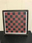 ~¥ Country Wood Red and Black Checkered Board Wood Art Checkerboard