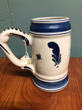 a* Vintage STEIN Holland Ceramic Hand Painted Delft Blue Beer Mug