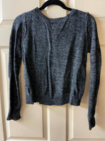 € Womens Medium MOSSIMO Gray Sweater Cable Knit Long Sleeve Cropped