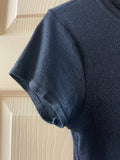 Womens Juniors Knit Small Black Short Sleeve Top TShirt