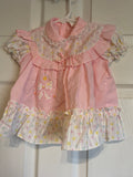 Vintage Girls Toddler 12 Mo Summer Spring Dress Pink & White With Bows by Cradle Togs