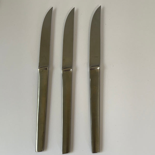 Stainless Steel Dinner Knife Set Retro MCM Flatware Set of 