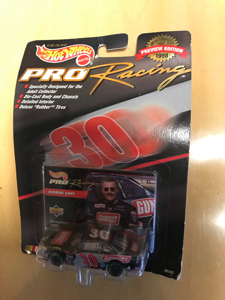 a* NEW Vintage HOT WHEELS 50th Anniversary NASCAR Pro Racing Preview Edition 1998 #30 Derrike Cope 1:64 Die Cast