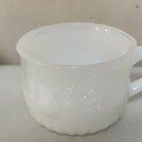 a** Pair/Set of 2 Milk Glass White Hostess Punch Bowl Cups Raised Fruits