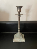 ~ Distressed and Aged Solid Brass & Pantene 8” Taper Candle Holder