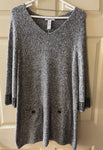 Womens Large STYLE & CO. Brownish Gray 3/4 Sleeve Tunic Sweater Dress