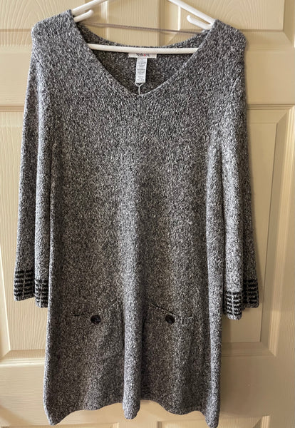 Womens Large STYLE & CO. Brownish Gray 3/4 Sleeve Tunic Sweater Dress