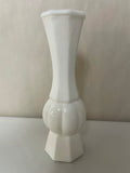 a** Vintage Milk Glass Bud Vase White 9” Ribbed Bubble