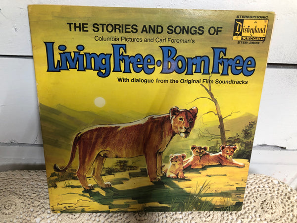 € Vintage Disney Stories & Songs LIVING FREE BORN FREE Vinyl LP 1972