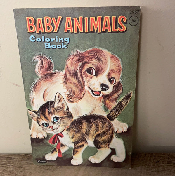*Vintage 1964 BABY ANIMALS Coloring Books Softcover