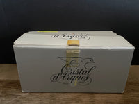 a** Vintage Crystal Cristal d’Argues Creamer and Sugar Bowl with Lid Set France with Box