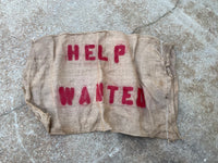 *Vintage Burlap Jute Coffee Sack Bag Vietnam Marked “Help Wanted”