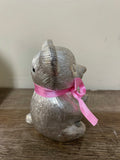 a* GSANY Baby Bank Pink Bow Girl Fine Silver Bears Plated