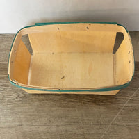 a** Vintage Medium Wood Fruit Basket Flat