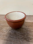 a** Vintage Stoneware Custard Cup Brown