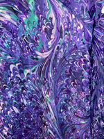 Womens Sz 8 SAKS FIFTH AVENUE Ann Hobbs for Cattiva Purple Peacock Ruffle Tier