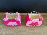 a** Pair of Pink Heart Ceramic Baskets Planters Valentine’s Day Decor