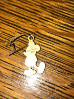 a* Vintage 1970s MICKEY MOUSE Disney Metal Drop Dangle Pierced Earrings