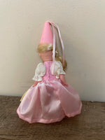 a* Vintage 6” Blonde PRINCESS Doll Blonde Pink Hat Dress