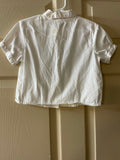 Vintage Girls Sz 4T/5T ALICE AIKEN White Cotton Button Up Blouse Embroidered