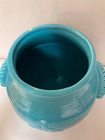 a** Teal Blue Glazed Ceramic Planter Flower Pot Vase